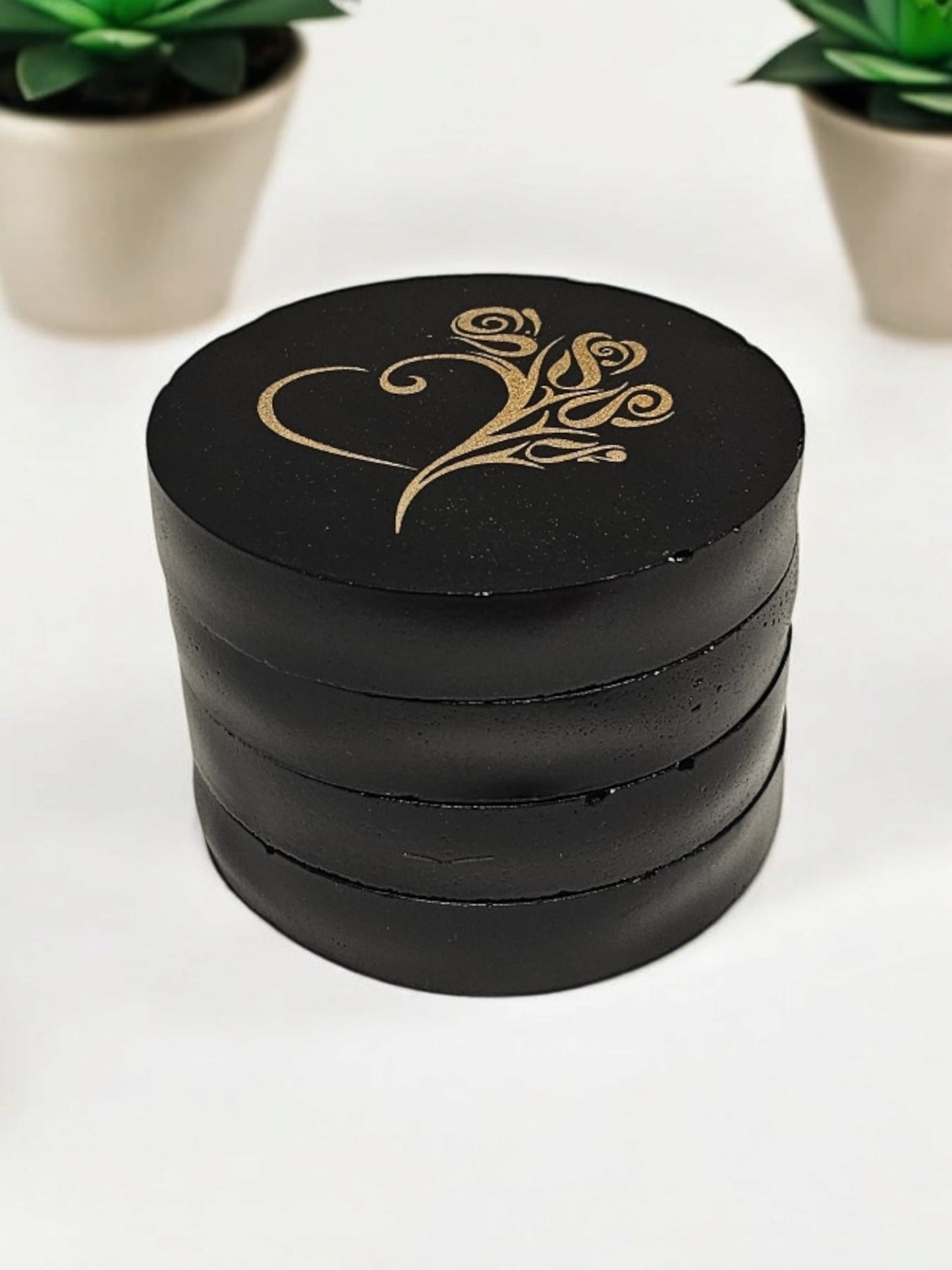 Love in Every Sip: Handcrafted Romantic Concrete Coasters