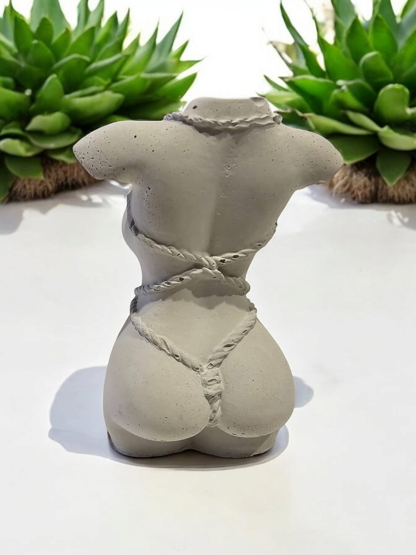 Handcrafted Concrete Shibari Torso Sculpture – Bold, Elegant, and Artistic