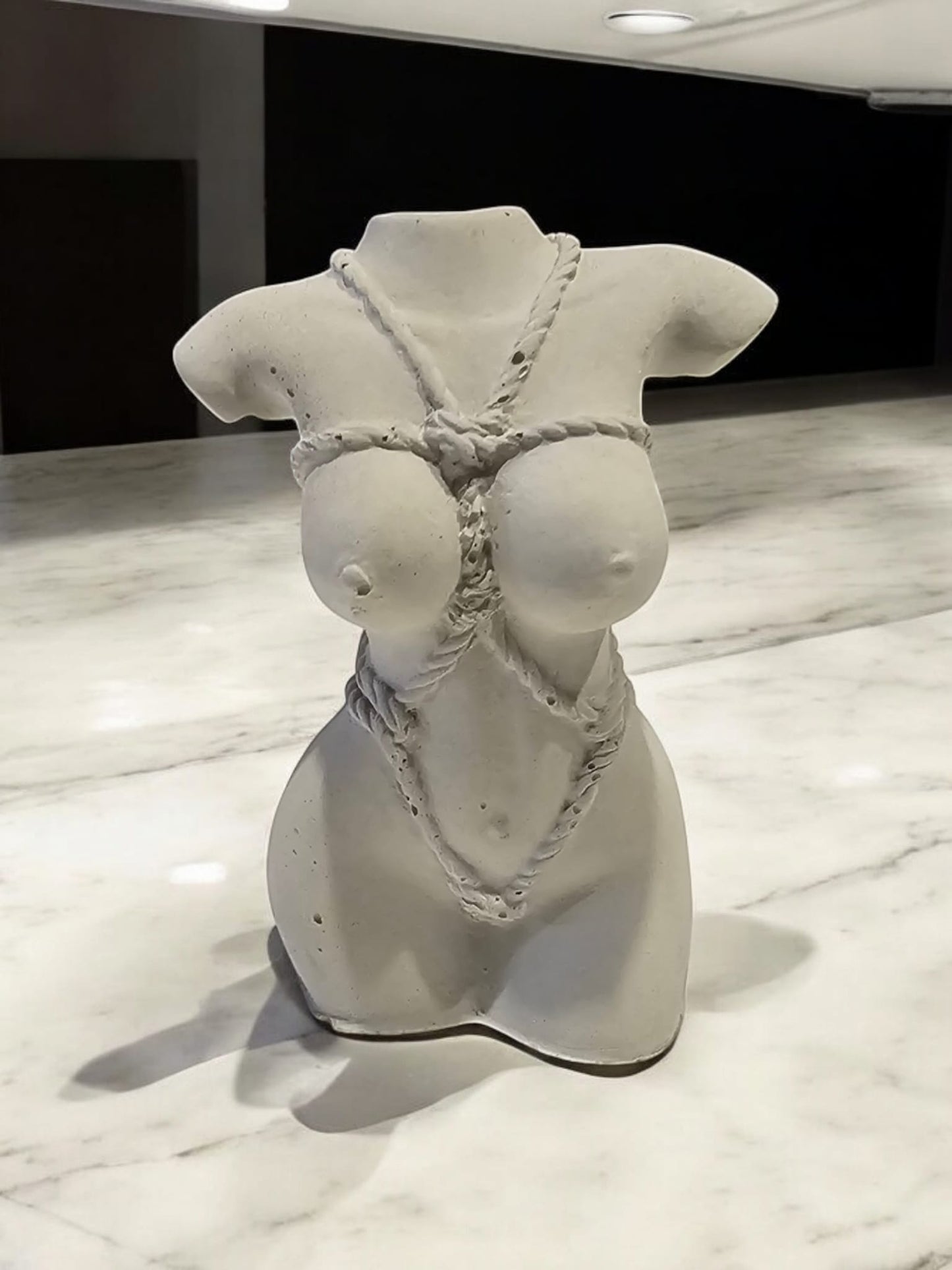 Handcrafted Concrete Shibari Torso Sculpture – Bold, Elegant, and Artistic