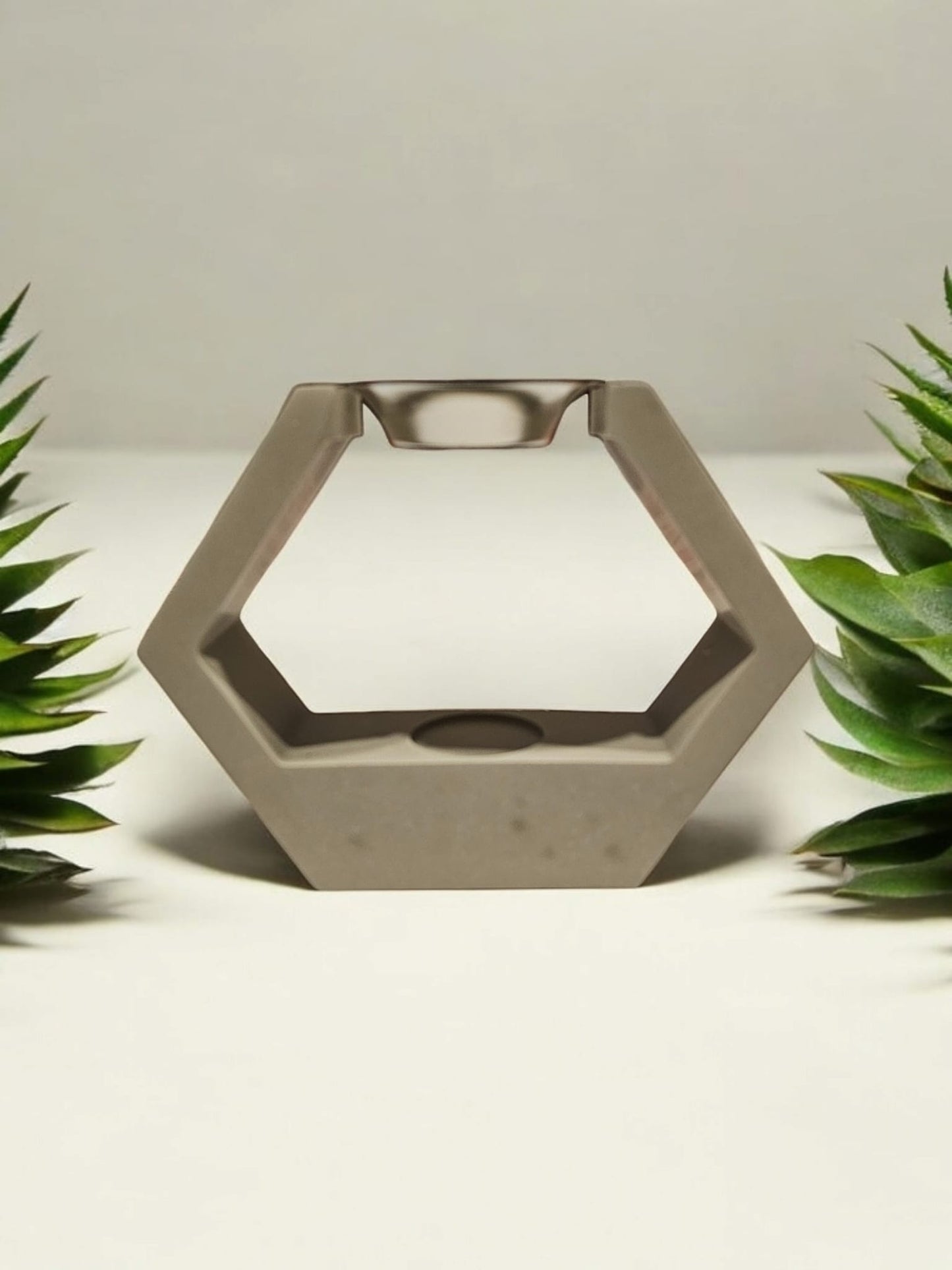 Modern Hexagonal Concrete Candle Holder