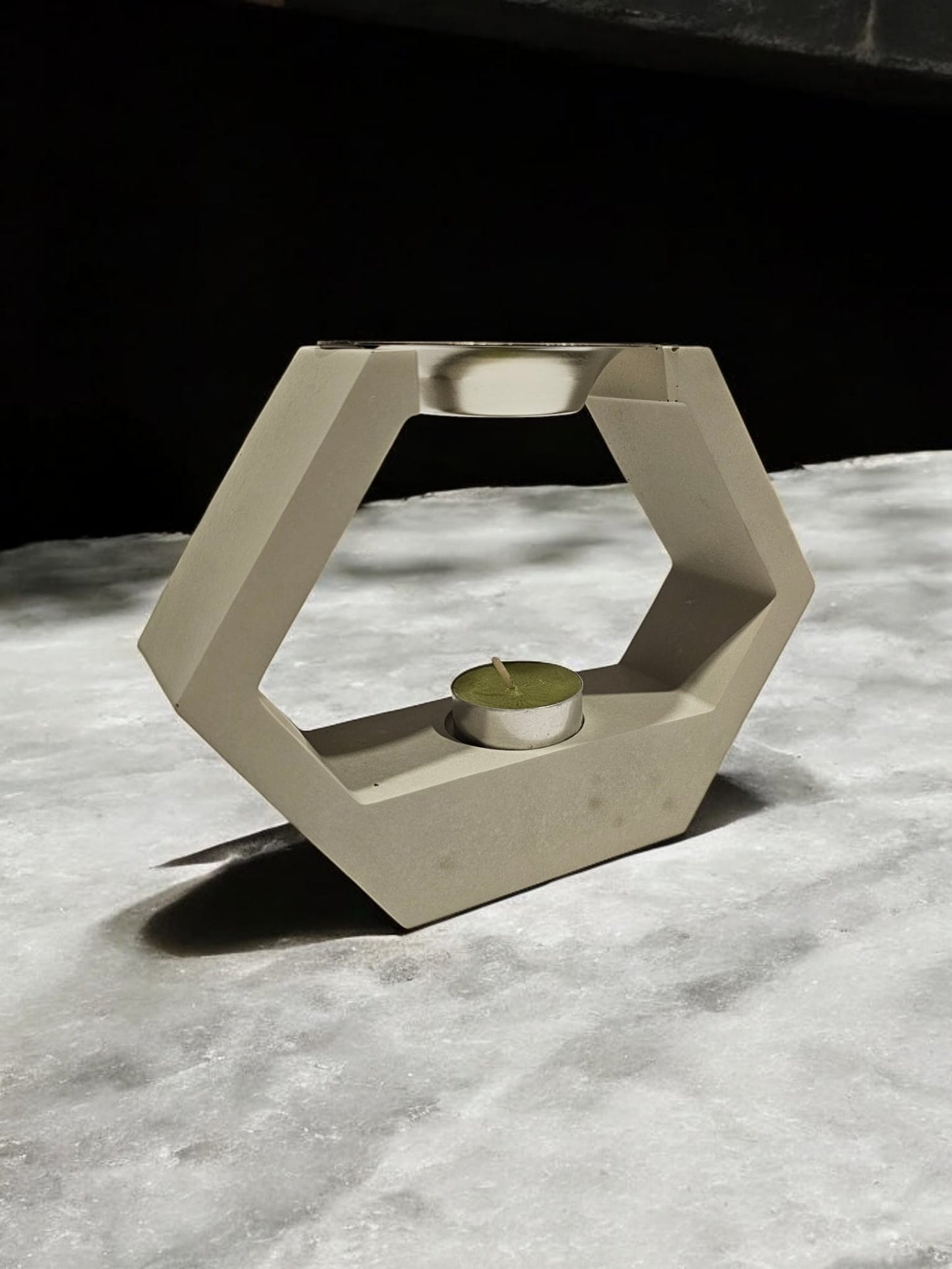 Modern Hexagonal Concrete Candle Holder
