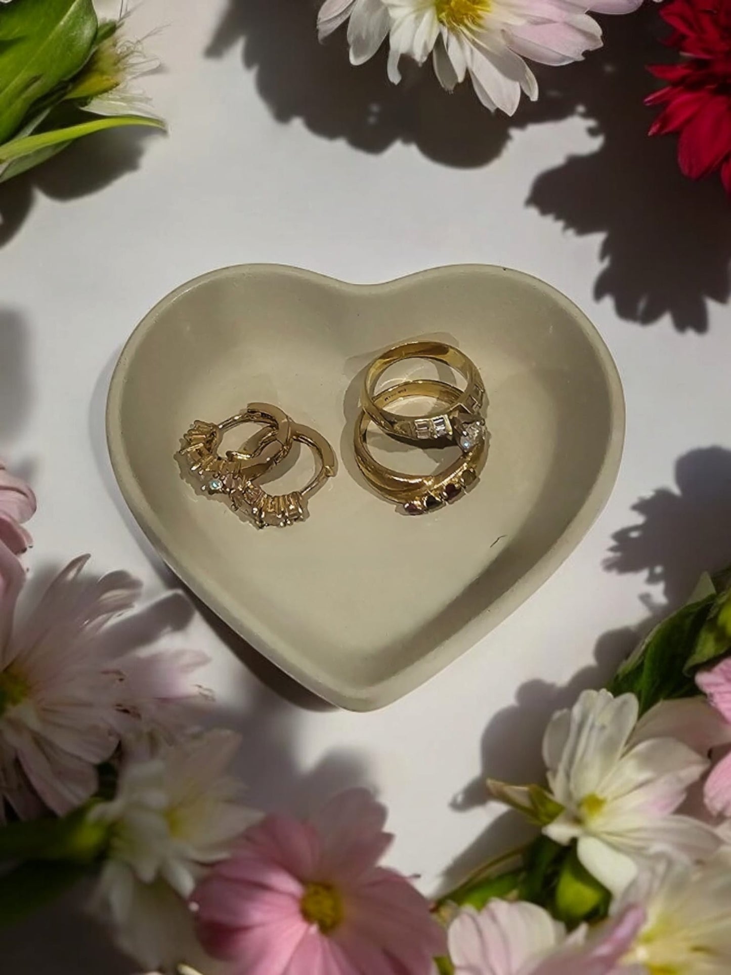 Handcrafted Heart-Shaped Concrete Jewelry Dish