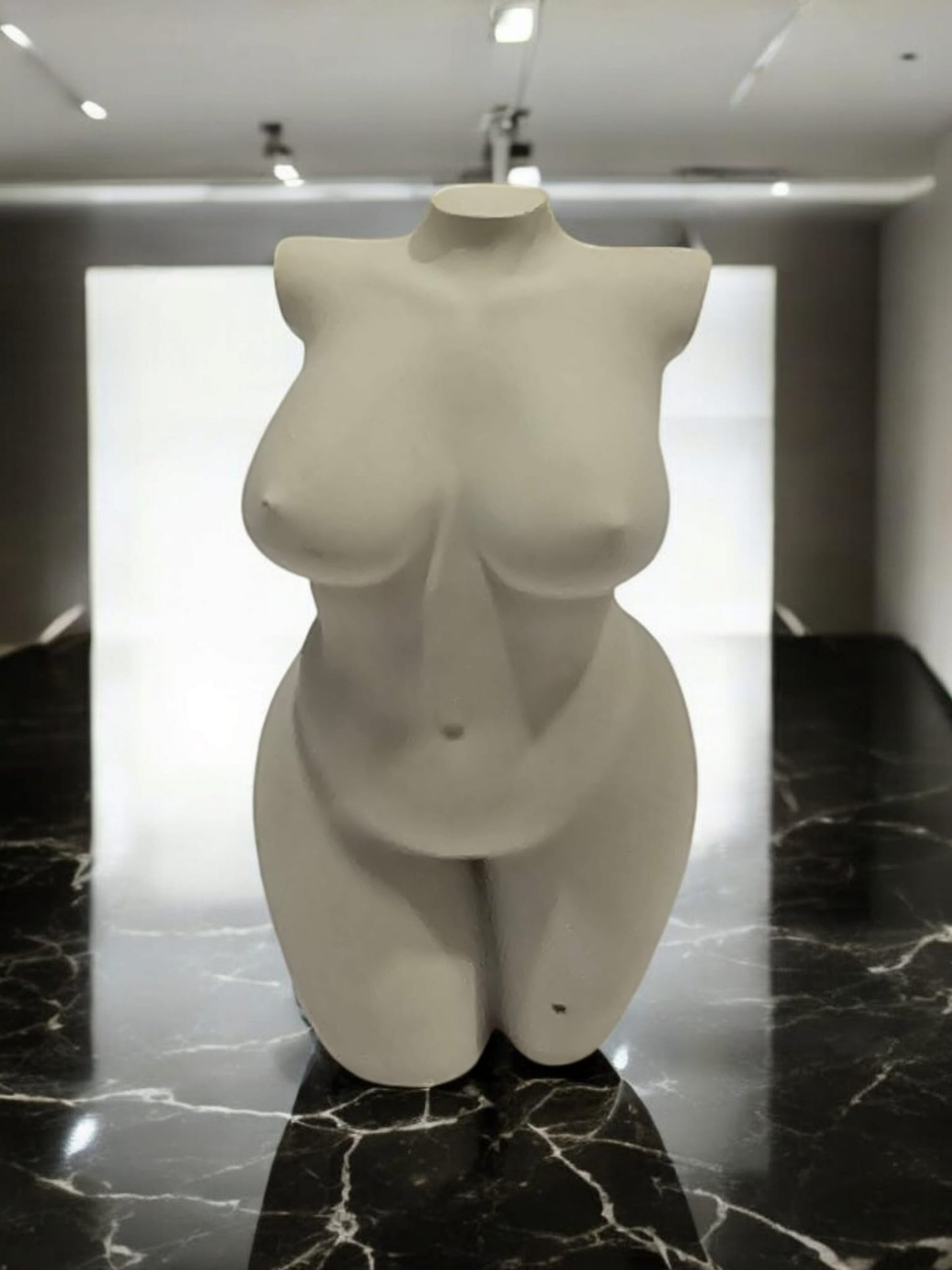 Handcrafted Concrete Female Torso Sculpture – A Celebration of Beauty & Strength