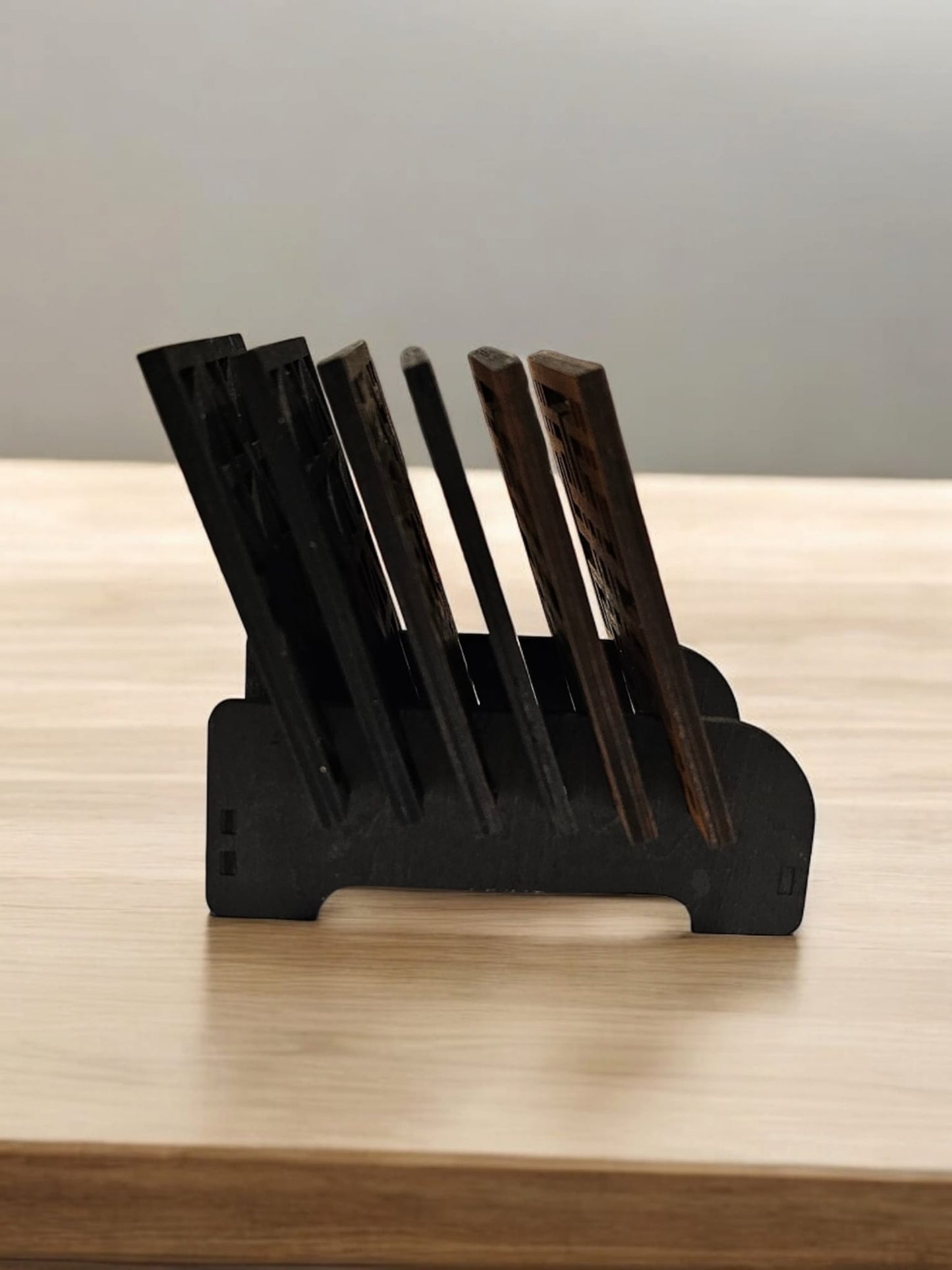 Geometric Elegance: Laser-Engraved Wooden Coaster Set