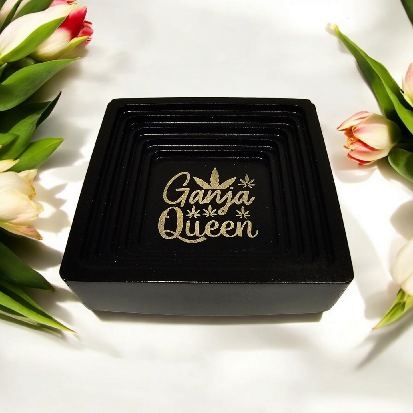 Ganja Queen: Handcrafted Concrete Ashtray