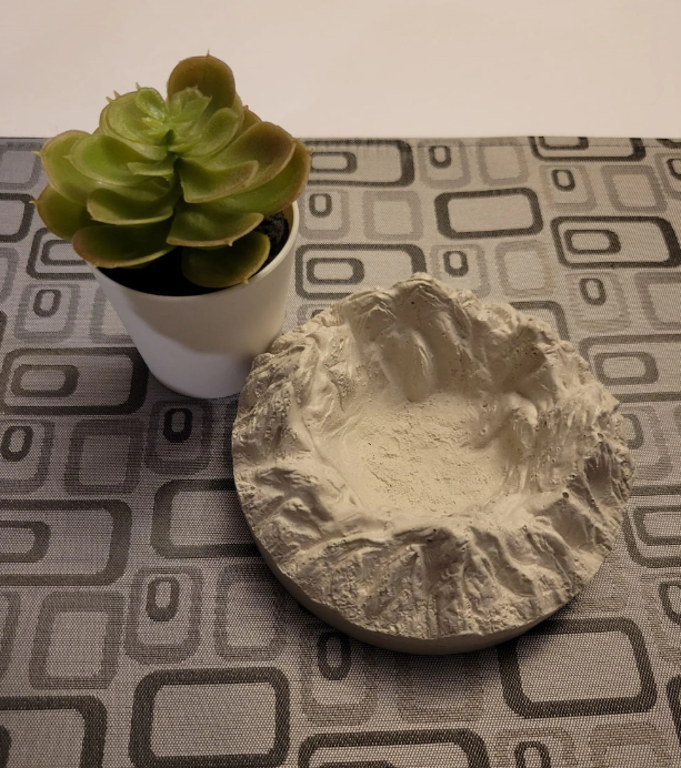 Volcanic Crater Concrete Ashtray – Rugged & Unique