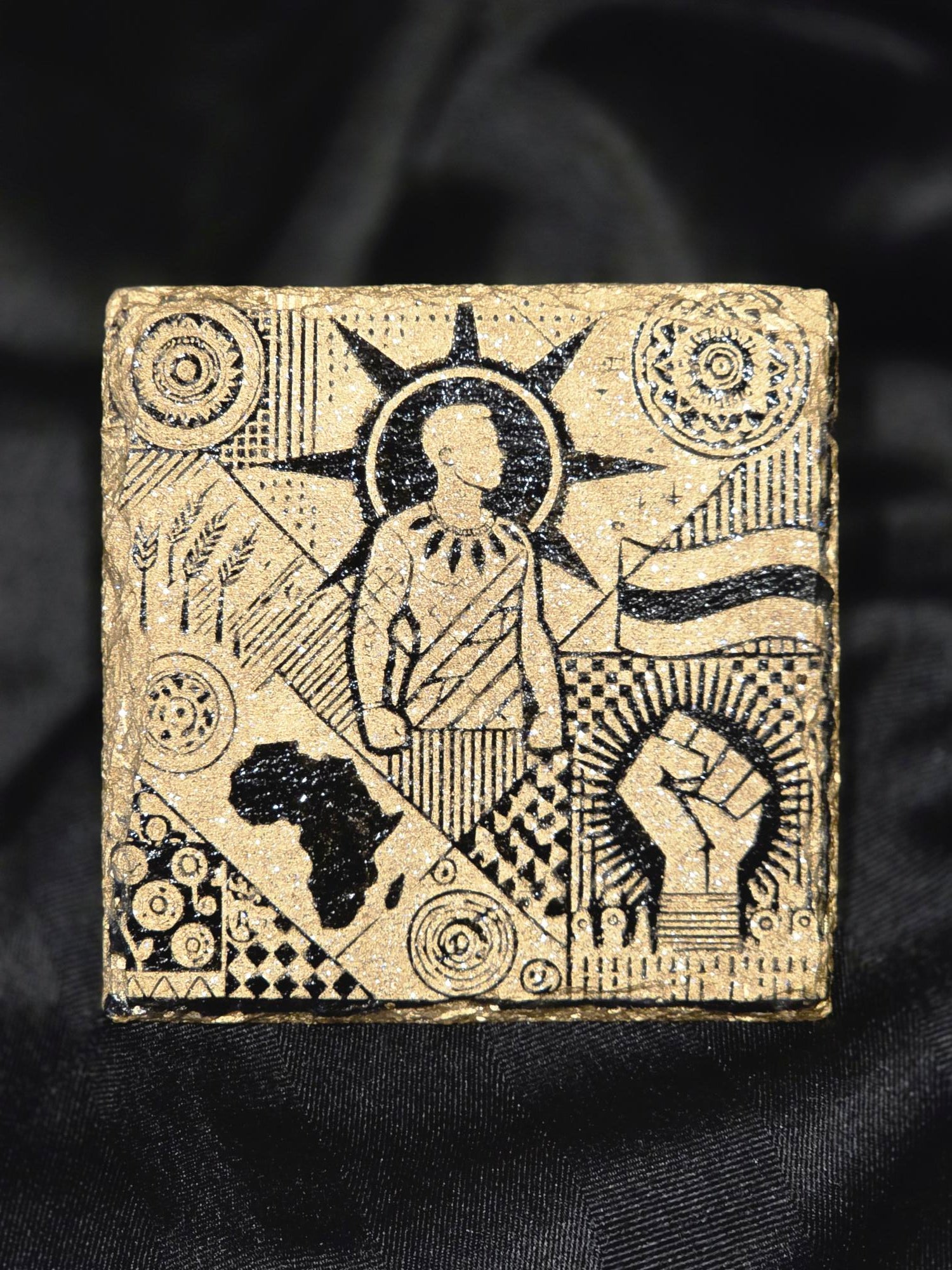 Roots of Strength - Gold Slate Coaster