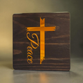 Gold Acrylic Cross Wood Coaster