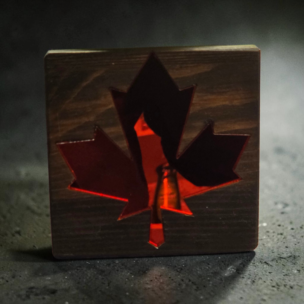 Canada Maple Leaf Wood Coaster