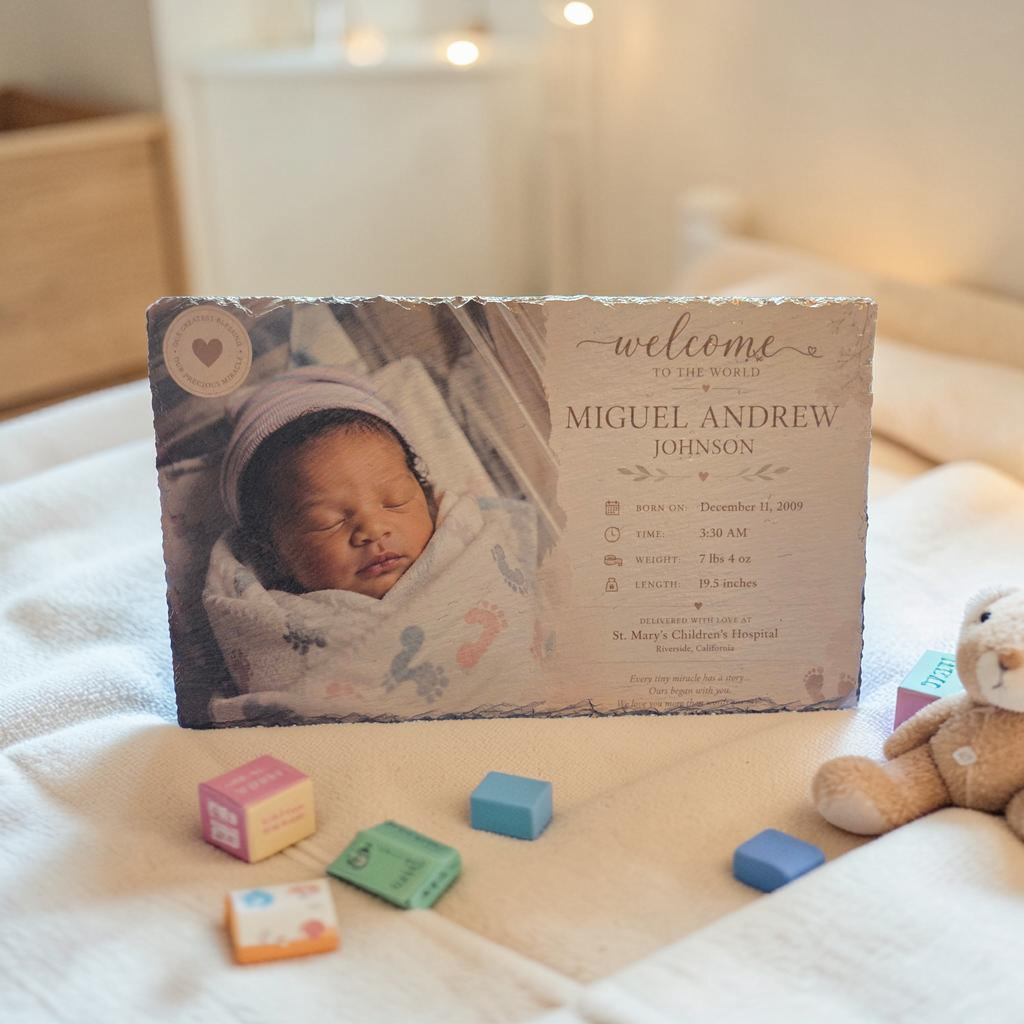 Welcome to the World Custom Baby Slate Keepsake