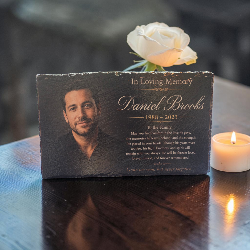In Loving Memory Custom Slate Keepsake