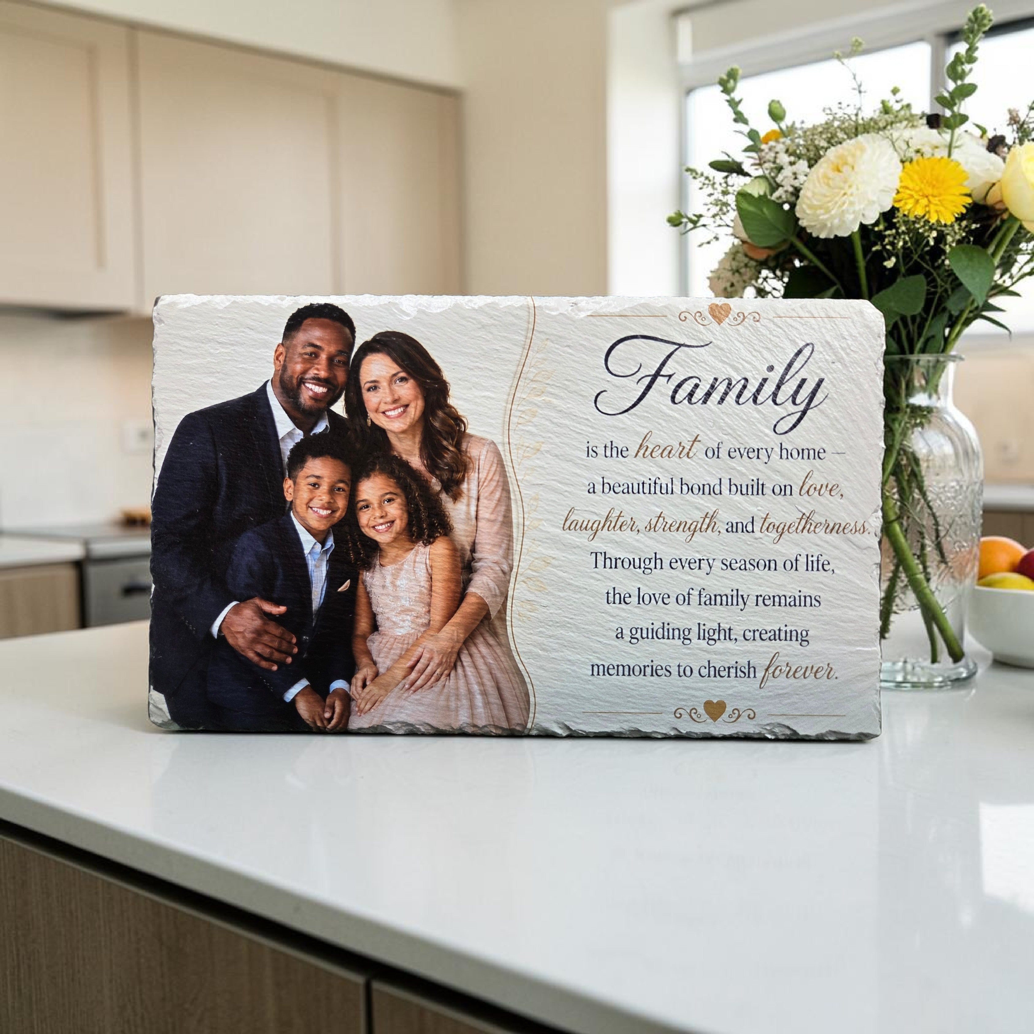 Family Is the Heart of Home Slate Keepsake