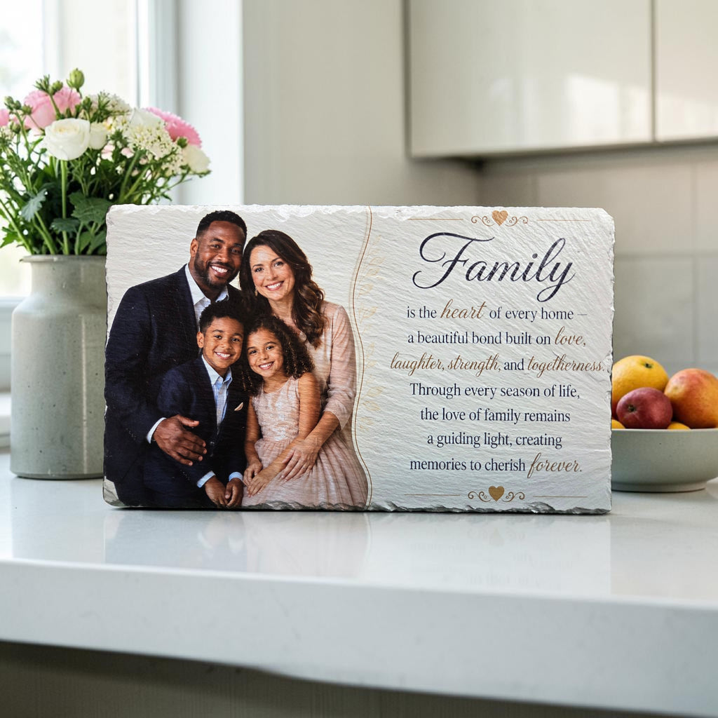 Family Is the Heart of Home Slate Keepsake