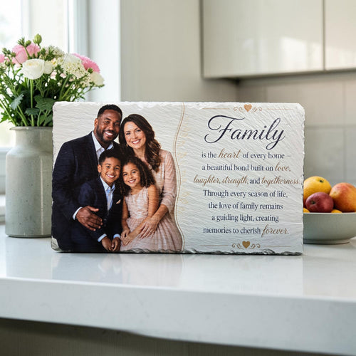 Family Is the Heart of Home Slate Keepsake