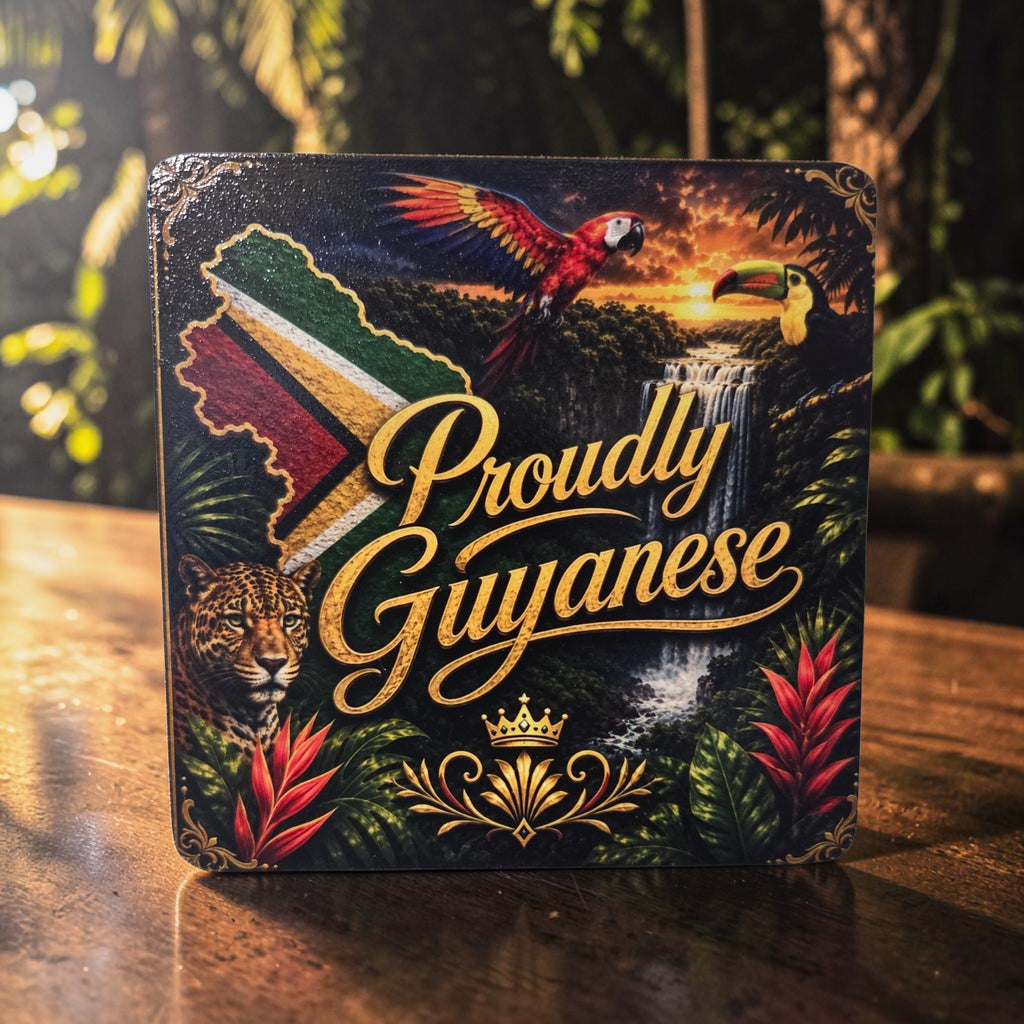 Proudly Guyanese Wood Coaster