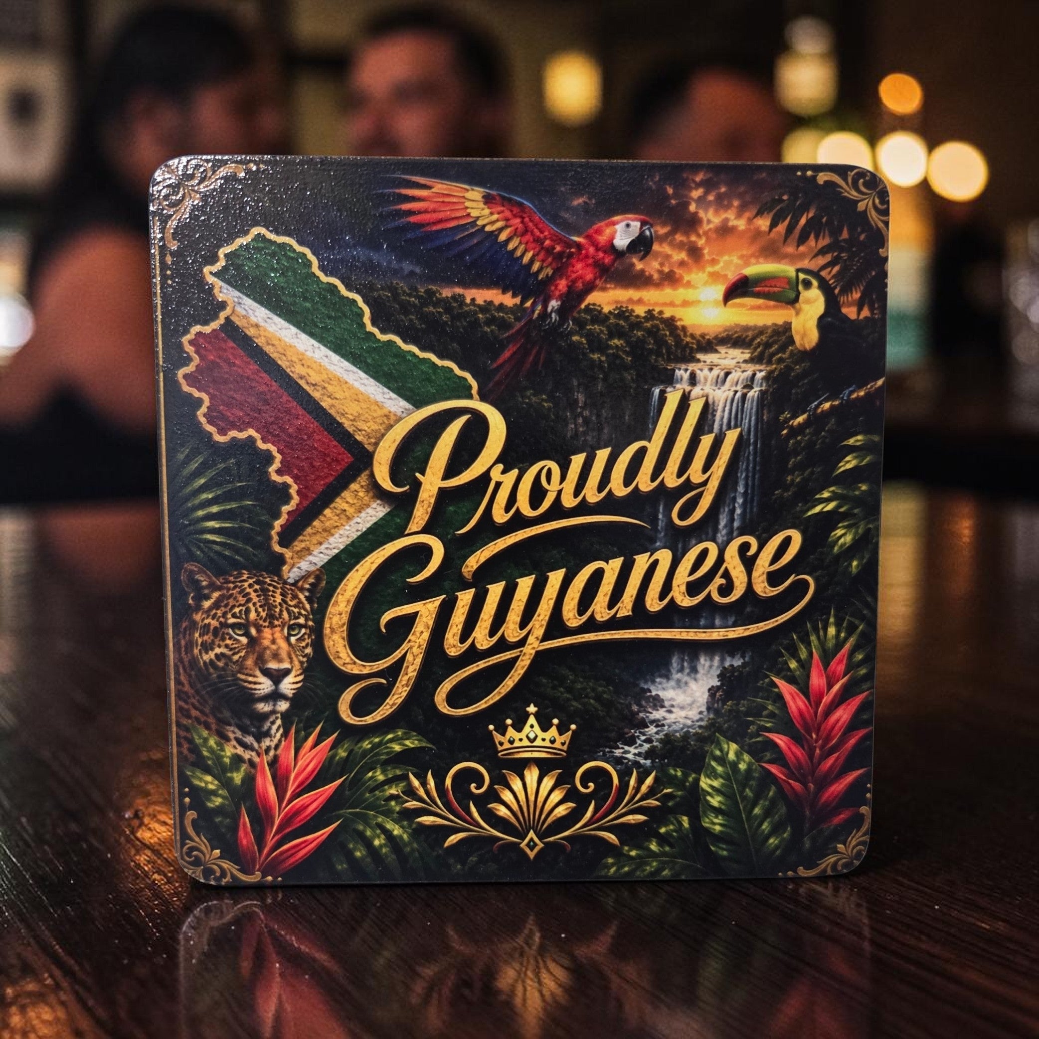 Proudly Guyanese Wood Coaster