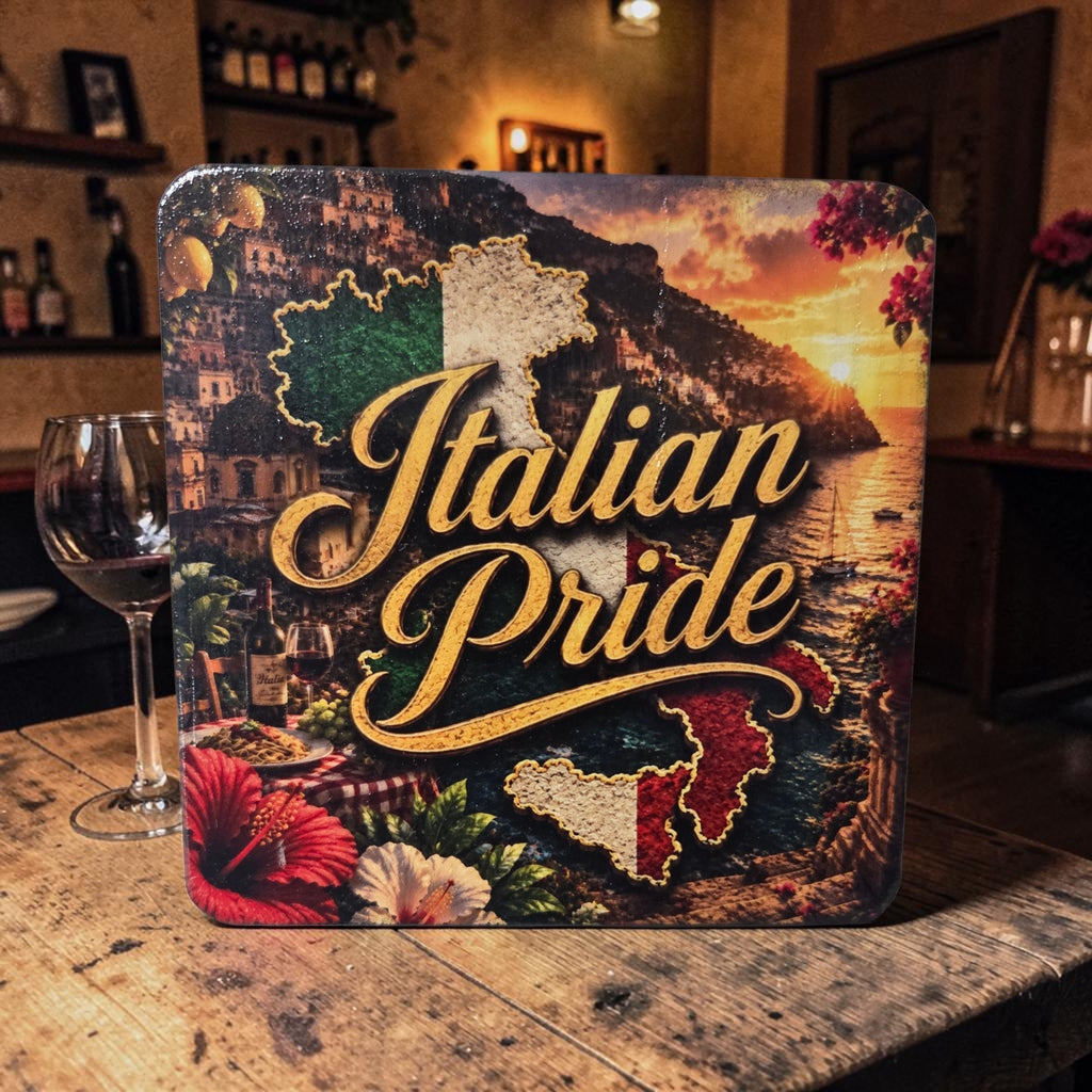 La Dolce Vita Italian Pride Wood Coaster