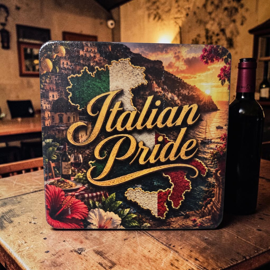 La Dolce Vita Italian Pride Wood Coaster