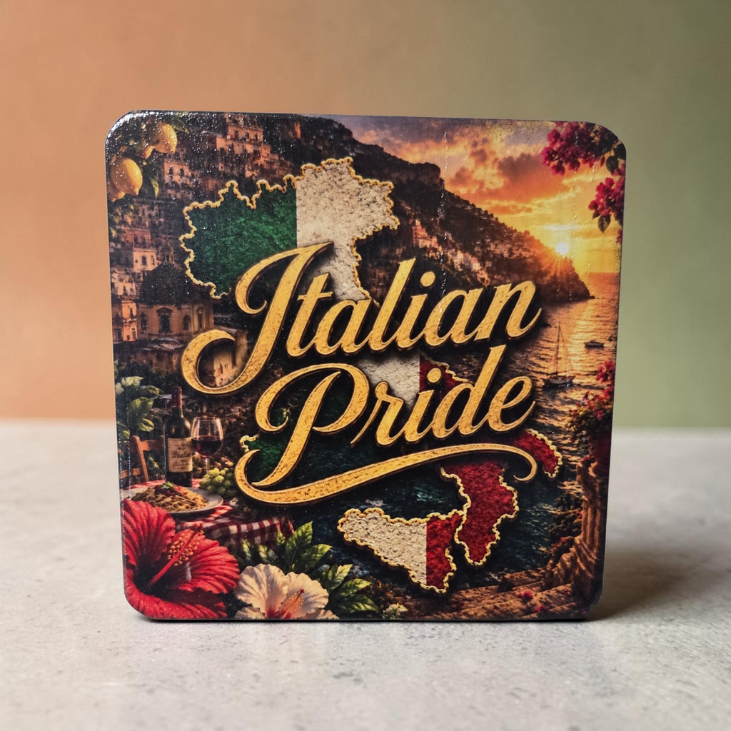 La Dolce Vita Italian Pride Wood Coaster