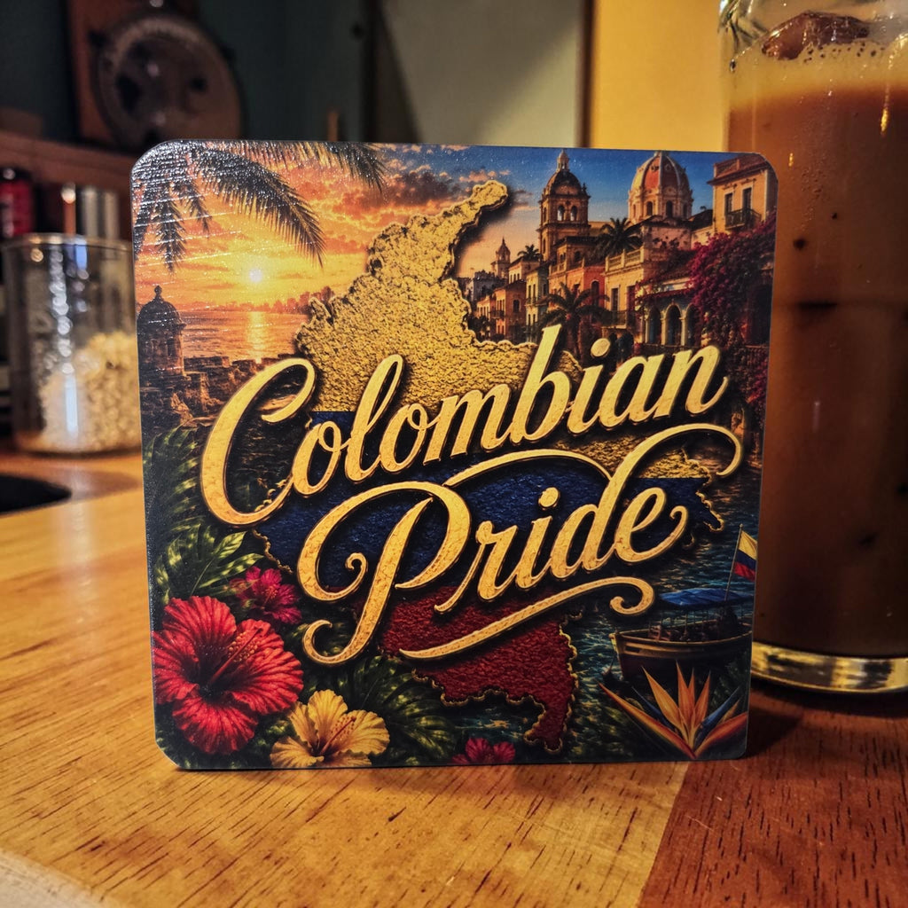 Colombian Pride Wood Coaster