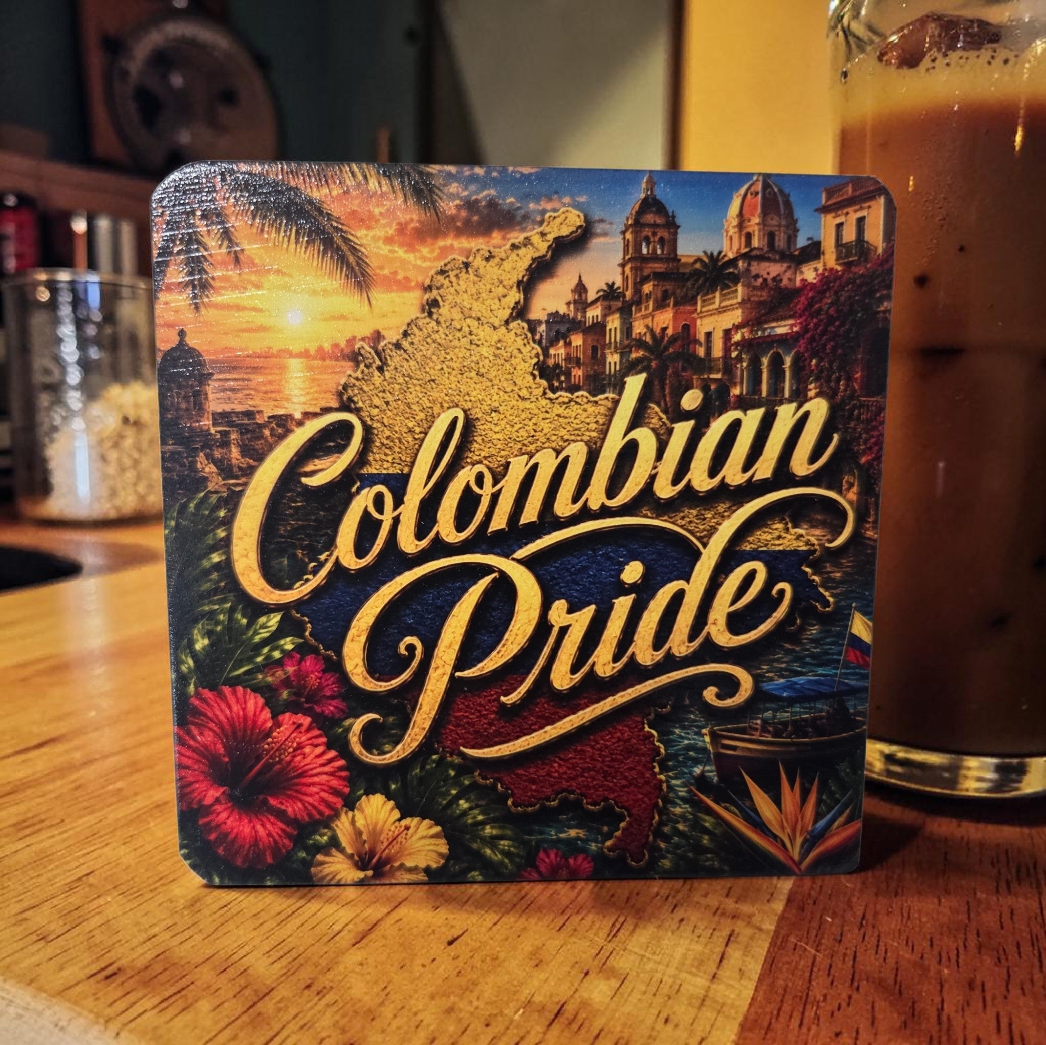 Colombian Pride Wood Coaster