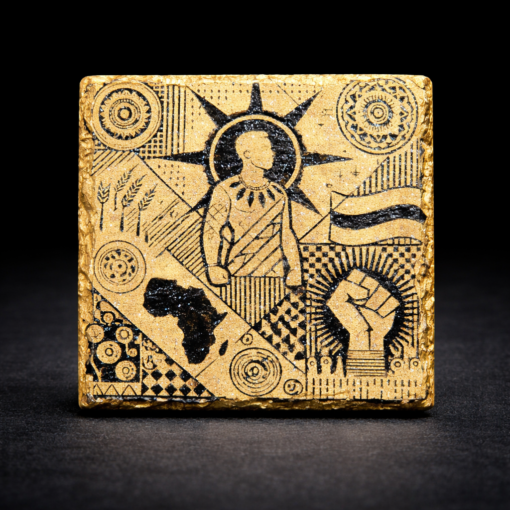 Roots of Strength - Gold Slate Coaster