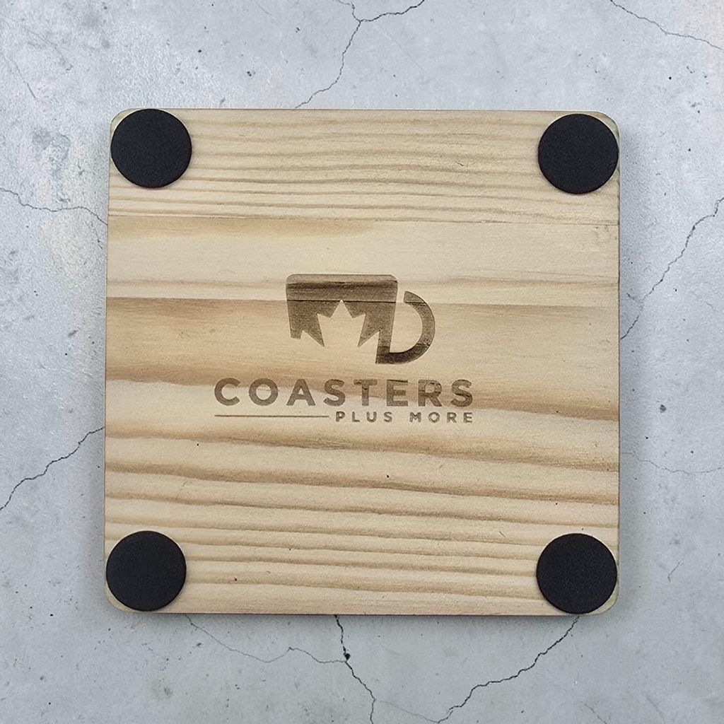 Gold Acrylic Cross Wood Coaster