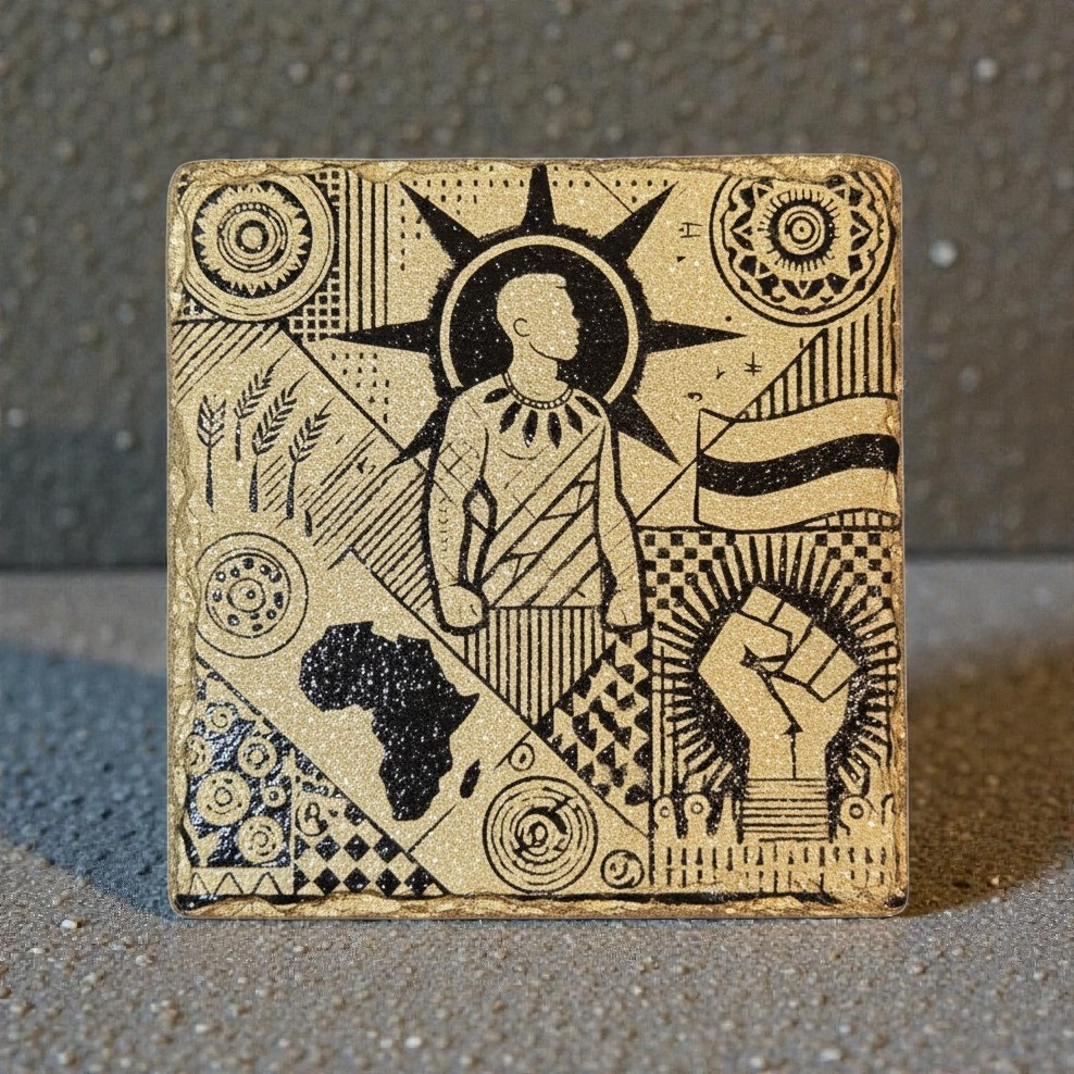 Roots of Strength - Gold Slate Coaster